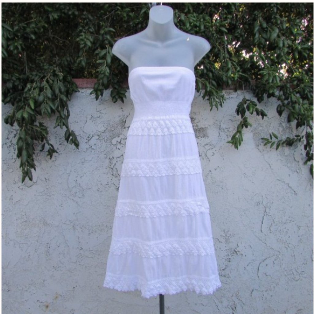 Roxy White Cotton Lace Swimsuit Cover M